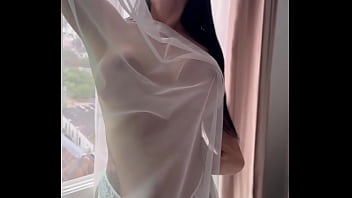 Lover with hairy pussy gets creamed during morning sex