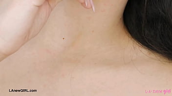 Alluring teen model naked close up