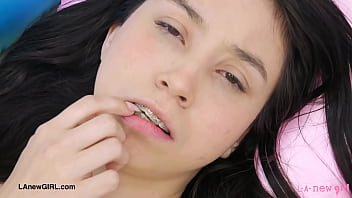 Alluring teen model naked close up