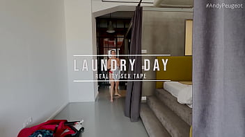 Big tits milf lady lyne stuck in the washing machine gets a creampie and pov facial cumshot