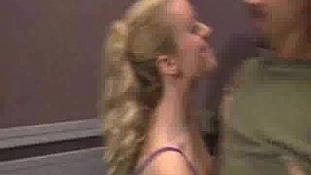 Sweet blonde nailed in the elevator