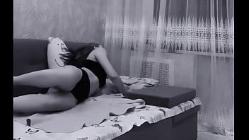 Round butt laying on the sofa