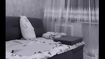 Round butt laying on the sofa