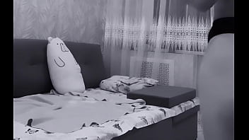 Round butt laying on the sofa