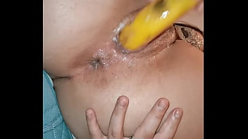Real orgasm babe loves hard banana in the pussy with toy in the ass Real orgasm babe loves hard banana in the pussy with toy in the ass