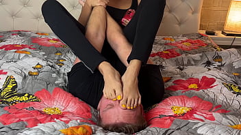 Foot humiliation defeated by feet of dominant wife