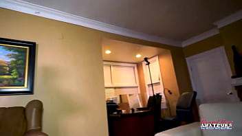 Busty brunette trinity deepthroats a juicy cock and gets deeply pounded