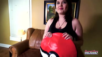 Busty brunette trinity deepthroats a juicy cock and gets deeply pounded