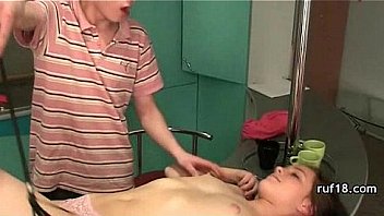 Small titted chick receives cock