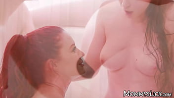 Busty milf fucks stepdaughter on hot tub