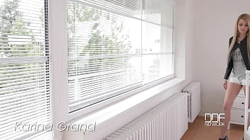 Ukraine babe pleasurably penetrates shaved pussy and asshole