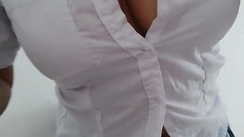 Beautiful student is getting excited while singing while doing homework