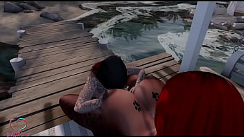 Alice and lewdine at the lagoon having some fun