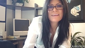 Sexy milf gabby quinteros strips & gets off on the office desk