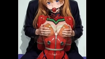 Asuka bounded by rope and gagged shaking body and boobs