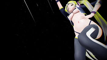 Hatsune miku undressing dancing icy song hentai vocaloid mmd 3d blonde hair clip