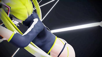 Hatsune miku undressing dancing icy song hentai vocaloid mmd 3d blonde hair clip