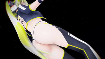 Hatsune miku undressing dancing icy song hentai vocaloid mmd 3d blonde hair clip
