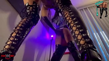 Latex lezdom rubber slut bdsm barbie begs for more