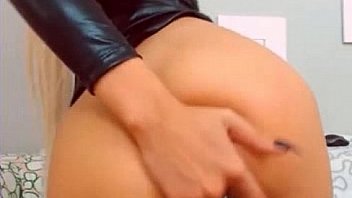 Naughty widow fingering in both holes