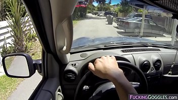 Julia sucks a cock in public for a ride