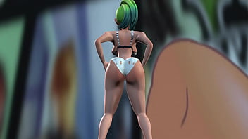 Kim's incredible booty bounces in 3d jump around and be amazed