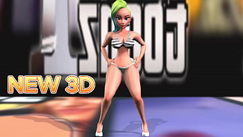 Kim's incredible booty bounces in 3d jump around and be amazed