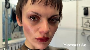 Solo 2 showcasing translucent latex outfit and hankey’s toys strap on