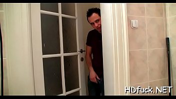 Big dick rams cum hole from behind