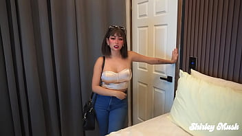 Big ass coworker says no to condom during sex