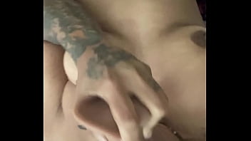 Deepthroat and gags on dildo