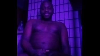 Purple lights while naked 7