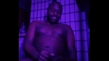 Purple lights while naked 7