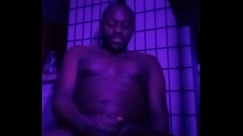 Purple lights while naked 7