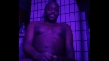 Purple lights while naked 7