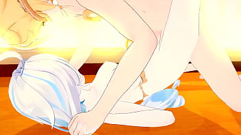 Furina sucks your cum dry into her mouth and then into her wet pussy