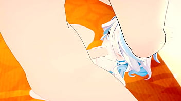 Furina sucks your cum dry into her mouth and then into her wet pussy