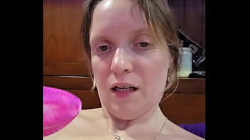 Dirty talking wife cums twice with huge squirt while video sexing