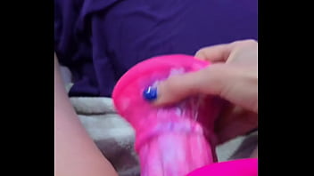 Dirty talking wife cums twice with huge squirt while video sexing