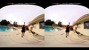 Gorgeous brunette gets caught breaking into your compound in vr