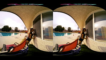 Gorgeous brunette gets caught breaking into your compound in vr