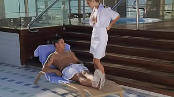 Screwing a guest by the pool on the yacht is her goal today