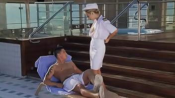Screwing a guest by the pool on the yacht is her goal today