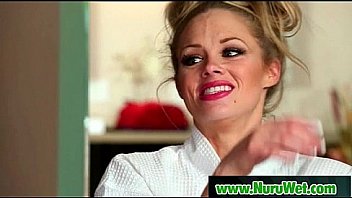 Sexy masseuse gives amazing nuru massage and wet handjob 09