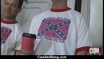 Ebony slut blows a group of horny dudes 5