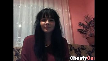 Sexy busty masturbating on the webcam