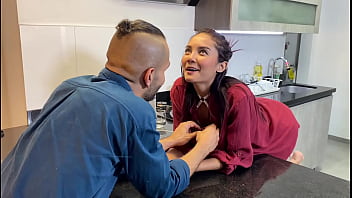 My stepbrother fucks me in the kitchen and gives me a lot of his cum allison sweet