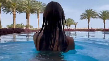 Sexy monika fox swims naked in pool and sea in hot country free