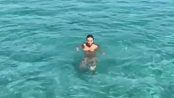 Sexy monika fox swims naked in pool and sea in hot country free