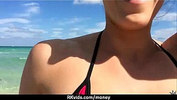 Tight teen fucks a man in front of the camera for cash 25